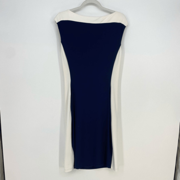 Ralph Lauren Sheath Dress Size 10 ersey Rushed Boat Neck Old Money Preppy - Picture 8 of 10